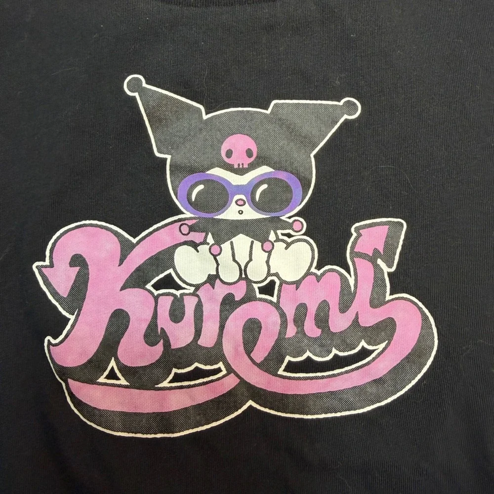 Kuromi Sanrio Graphic T-Shirt Tee Uniglo Girls Kids Black‎ Size 5 6